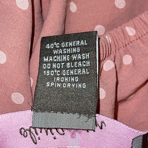 Olivia & Martin Top Size L Pink w/White Dots Tie Neck 3/4 Sleeves Romantic - Picture 8 of 8